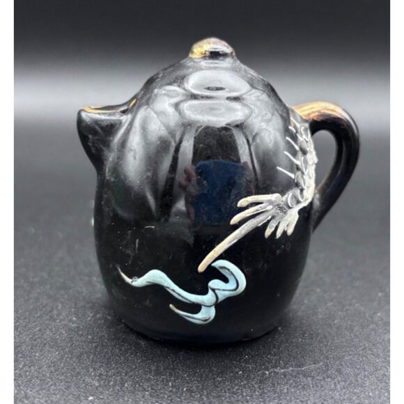Vintage Japanese Moriage Dragonware Salt & Pepper Shakers Teapot Design - Picture 3 of 8